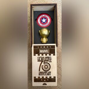 Funko Captain America (Gold 75th Anniversary) Dorbz in Wood Box Exclusive MINT